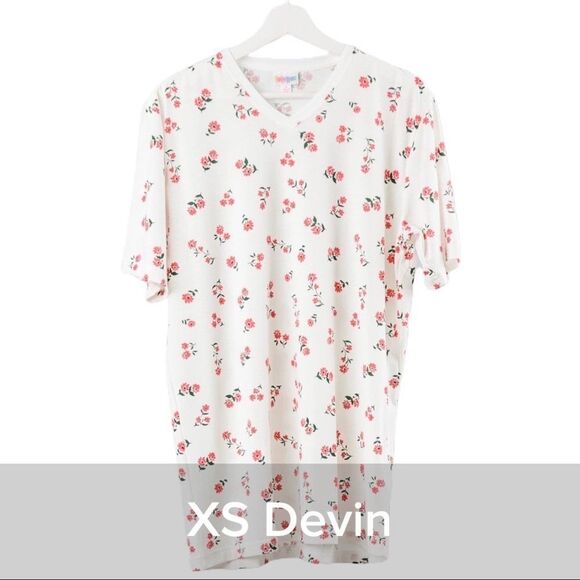 Lularoe Devin V-Neck Tee Small Floral - Size XS - Picture 1 of 2